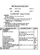 Giáo án Tiếng Việt Lớp 1 - Bài ưu - ươu - Năm học 2014-2015